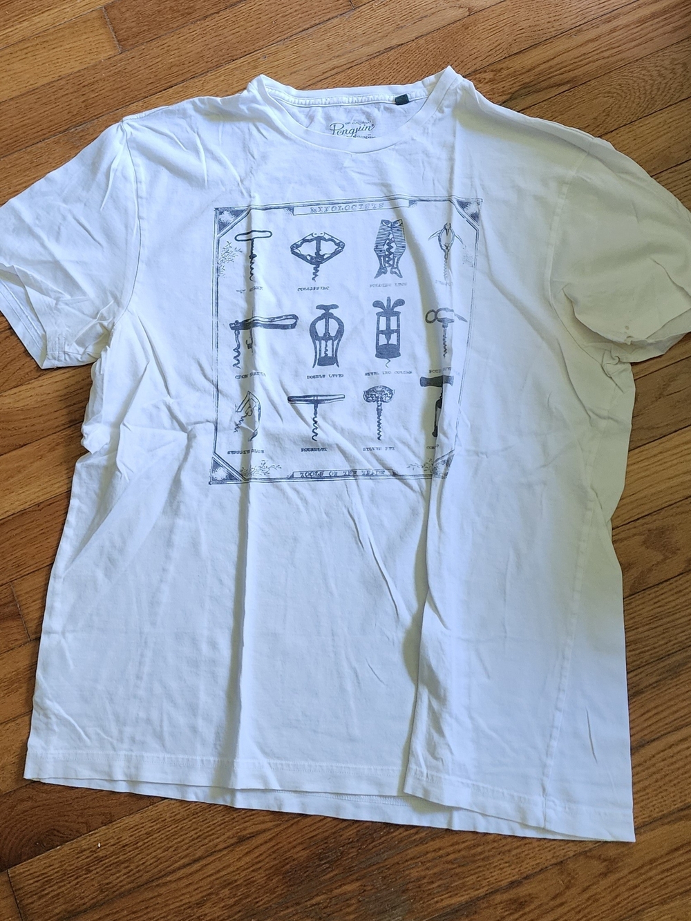 Original Penguin White Graphic T-Shirt - Corkscrew Print